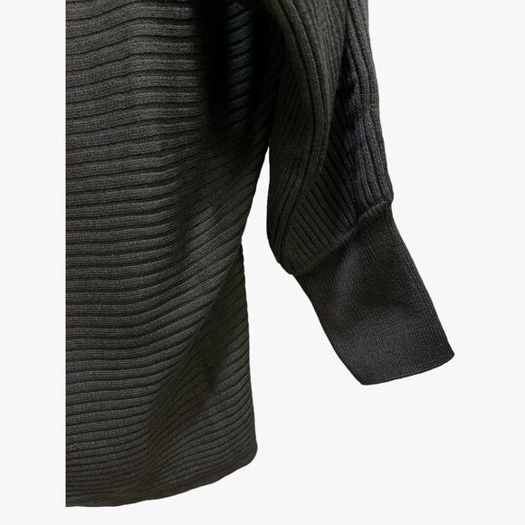 Skinnygirl Jeans Luna Boat Neck Ribbed Knit Sweater Black Button Shoulder Small - Picture 7 of 8